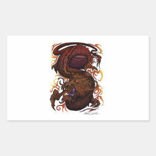 Sticker Rectangulaire Dragon (conception de signature)