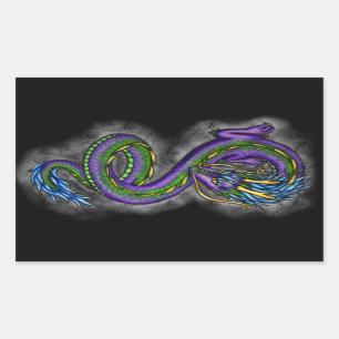 Sticker Rectangulaire Dragon dansant