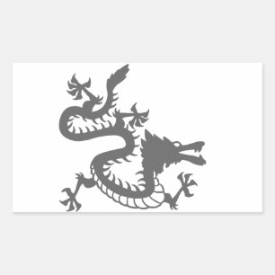 Sticker Rectangulaire Dragon de style oriental