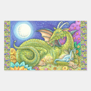 STICKER RECTANGULAIRE DRAGON FAMILLE PROCHAINE GÉNÉRATION, IMAGINAIRE WH
