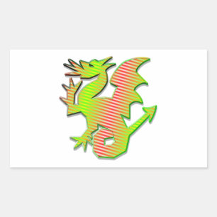 Sticker Rectangulaire Dragon stylisé