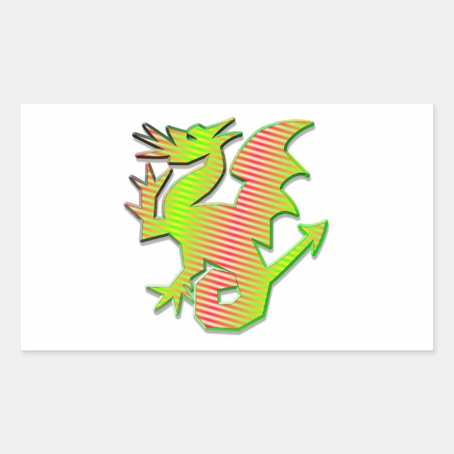 Sticker Rectangulaire Dragon stylisé (Devant)