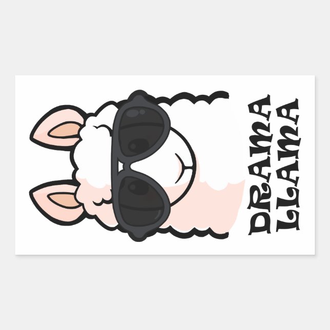 Sticker Rectangulaire Drama Llama (Devant)