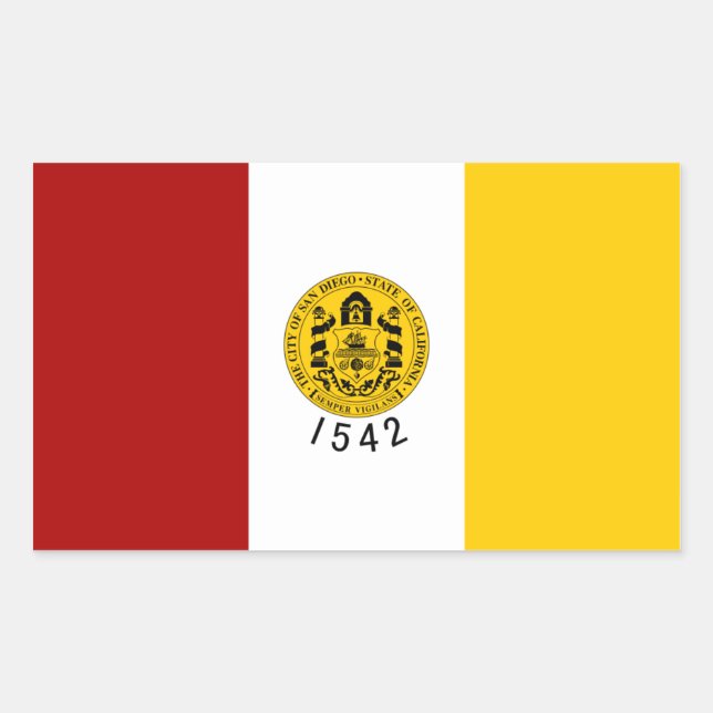 Sticker Rectangulaire Drapeau 4 San Diego (Devant)