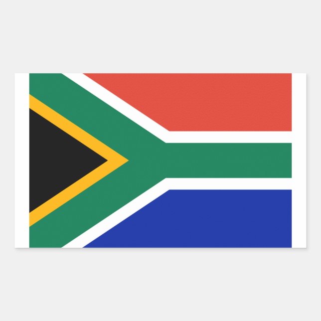 Sticker Rectangulaire Drapeau Afrique du Sud (Devant)