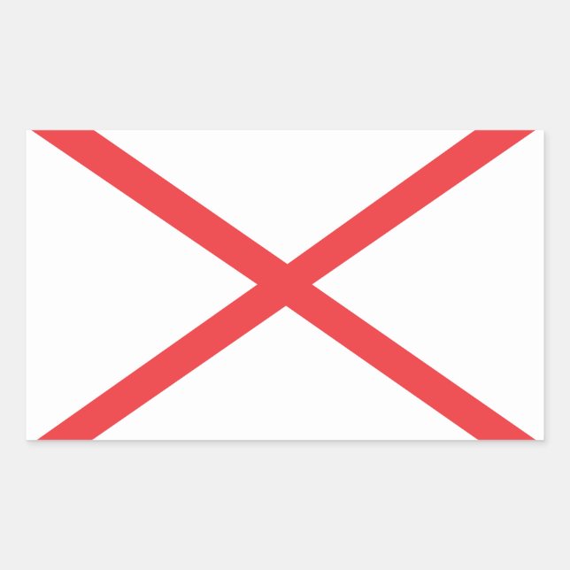 Sticker Rectangulaire Drapeau Alabama (Devant)