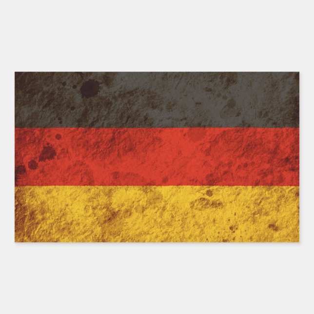 Sticker Rectangulaire Drapeau allemand rocailleux (Devant)