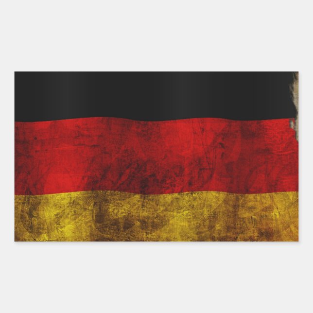 Sticker Rectangulaire Drapeau allemand - Vintage (Devant)