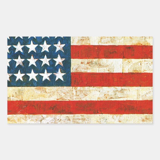 Sticker Rectangulaire Drapeau Américain (Devant)