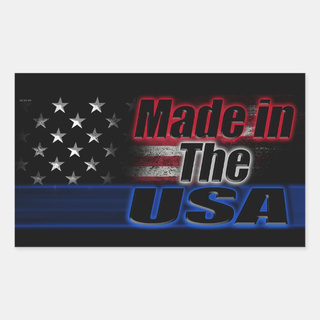Sticker Rectangulaire Drapeau AMÉRICAIN (Devant)