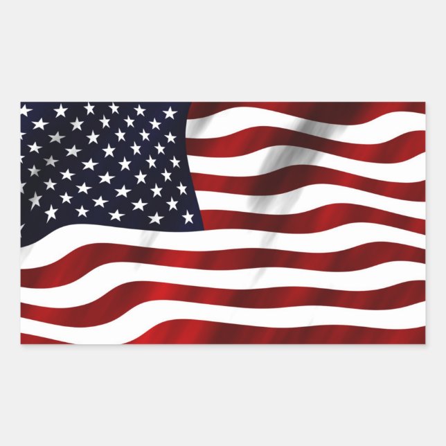 Sticker Rectangulaire Drapeau américain (Devant)