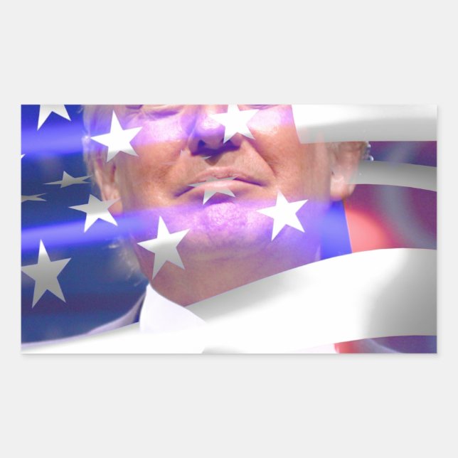 Sticker Rectangulaire drapeau américain donald trump (Devant)