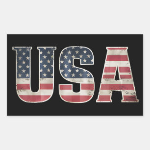 Sticker Rectangulaire Drapeau américain États-Unis 4 juillet américain