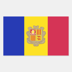 Sticker Rectangulaire Drapeau Andorre/Andorre