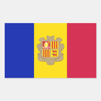 Sticker Rectangulaire Drapeau Andorre/Andorre