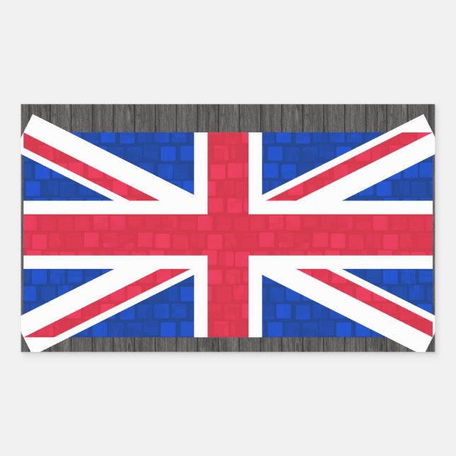 Sticker Rectangulaire Drapeau anglais Motif moderne (Devant)