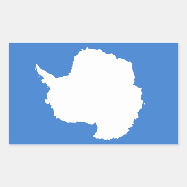 Sticker Rectangulaire Drapeau Antarctique/Antarctique (Devant)