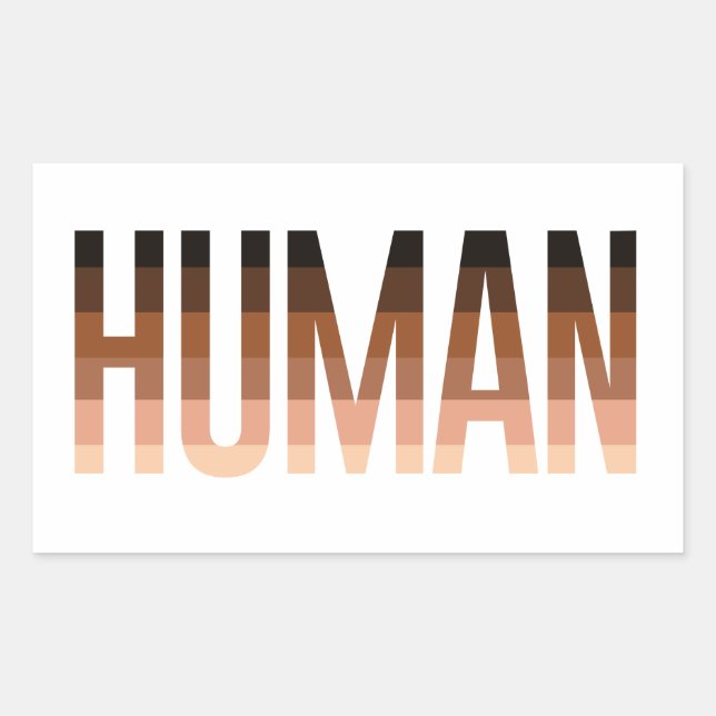 Sticker Rectangulaire Drapeau antiraciste humain (Devant)