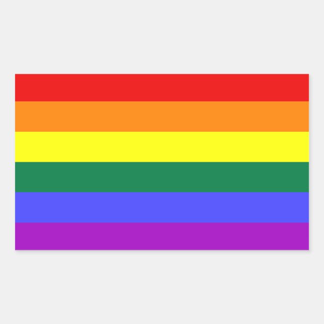 Sticker Rectangulaire Drapeau arc-en-ciel (Devant)
