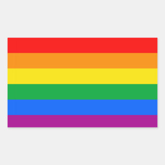 Sticker Rectangulaire Drapeau arc-en-ciel de la communauté LGBTQ+