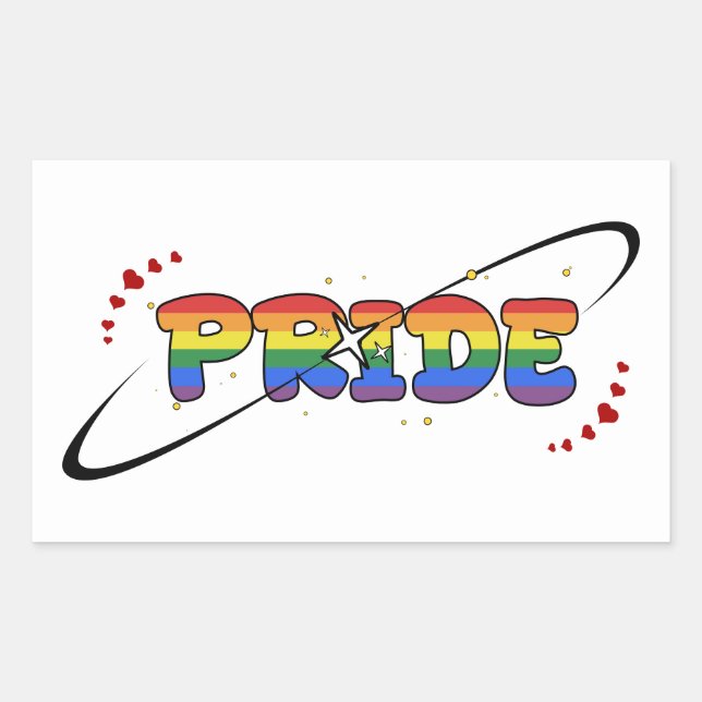 Sticker Rectangulaire Drapeau arc-en-ciel de la fierté LGBTQ (Devant)