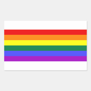 Sticker Rectangulaire Drapeau arc-en-ciel LGBT Pride