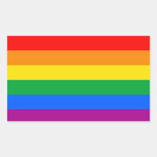 Sticker Rectangulaire Drapeau arc-en-ciel LGBTQ+