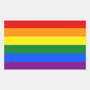 Sticker Rectangulaire Drapeau arc-en-ciel pour Gay pride LGBT