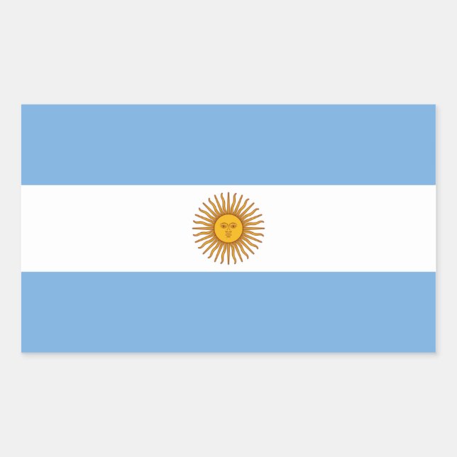 Sticker Rectangulaire Drapeau Argentine/Argentine (Devant)