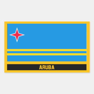 Sticker Rectangulaire Drapeau Aruba