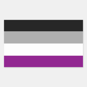 Sticker Rectangulaire Drapeau asexuel