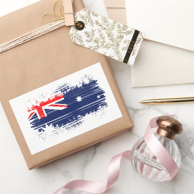 Sticker Rectangulaire Drapeau australien (Cadeaux)