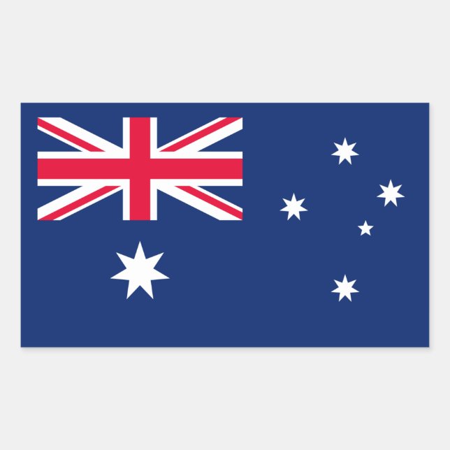 Sticker Rectangulaire Drapeau australien, Drapeau australien (Devant)
