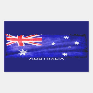 Sticker Rectangulaire Drapeau australien, drapeau australien, drapeau pa