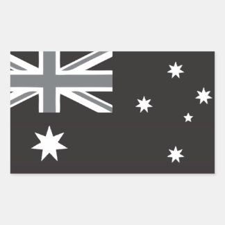 Sticker Rectangulaire Drapeau australien noir et blanc