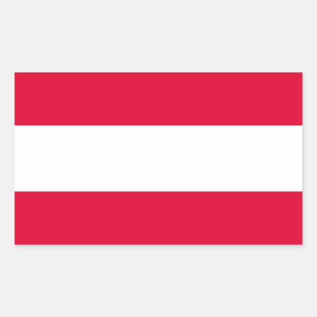 Sticker Rectangulaire Drapeau Autriche (Devant)