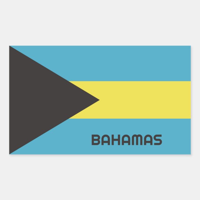 Sticker Rectangulaire Drapeau Bahamas (Devant)