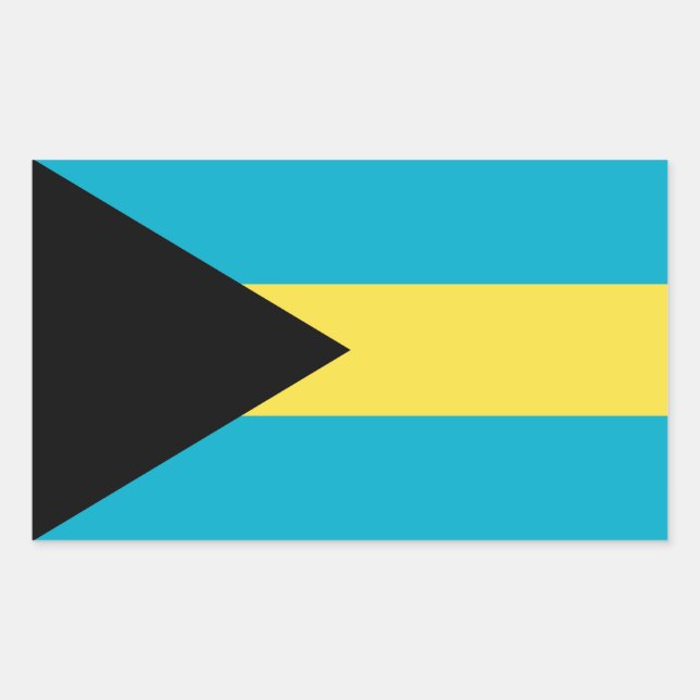 Sticker Rectangulaire Drapeau Bahamas (Devant)