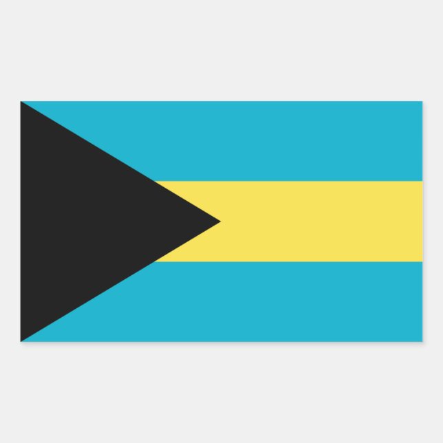 Sticker Rectangulaire Drapeau bahaméen (Devant)