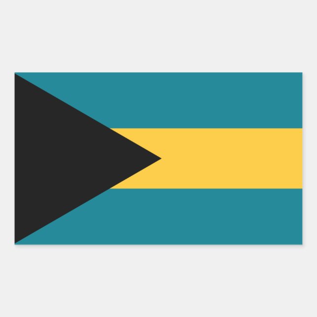 Sticker Rectangulaire Drapeau bahaméen, Drapeau des Bahamas (Devant)