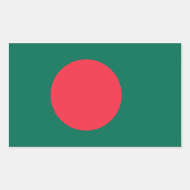 Sticker Rectangulaire Drapeau bangladais patriotique (Devant)