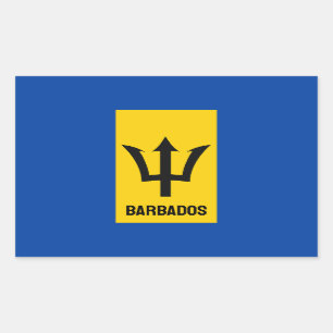 Sticker Rectangulaire Drapeau Barbade