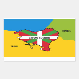 Sticker Rectangulaire Drapeau basque Ikurriña, indépendance basque,