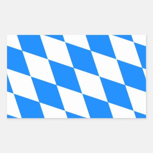 Sticker Rectangulaire Drapeau bavarois - Flagge Bayerische (Devant)