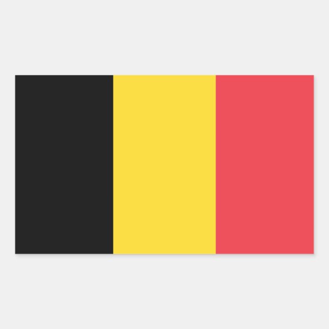 Sticker Rectangulaire Drapeau belge patriotique (Devant)