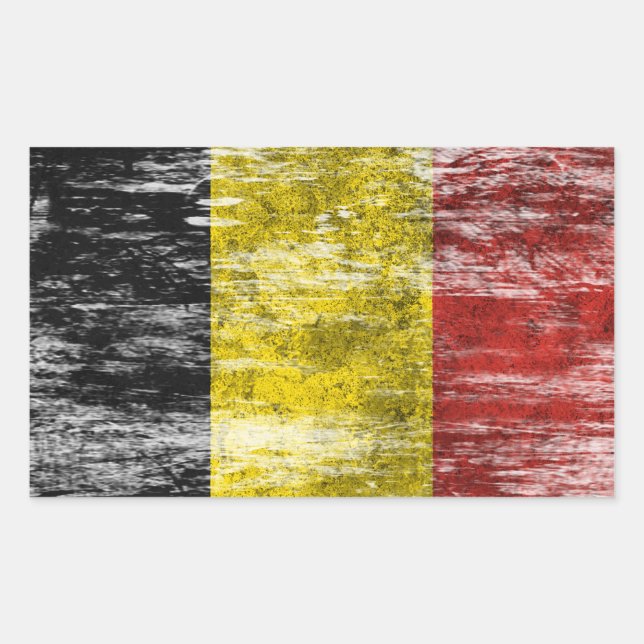Sticker Rectangulaire Drapeau belge soufflé et porté (Devant)
