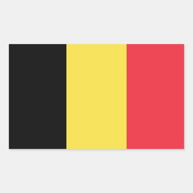 Sticker Rectangulaire Drapeau Belgique (Devant)