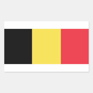 Sticker Rectangulaire Drapeau Belgique