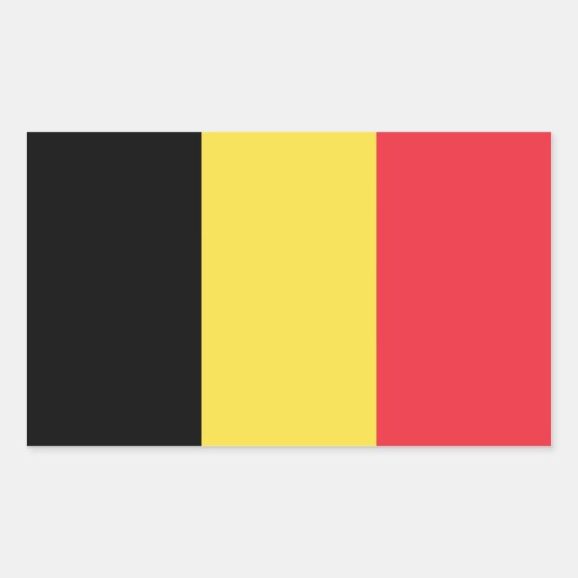 Sticker Rectangulaire Drapeau Belgique/Belgique (Devant)