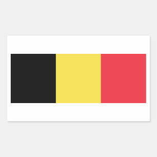 Sticker Rectangulaire Drapeau Belgique/Belgique